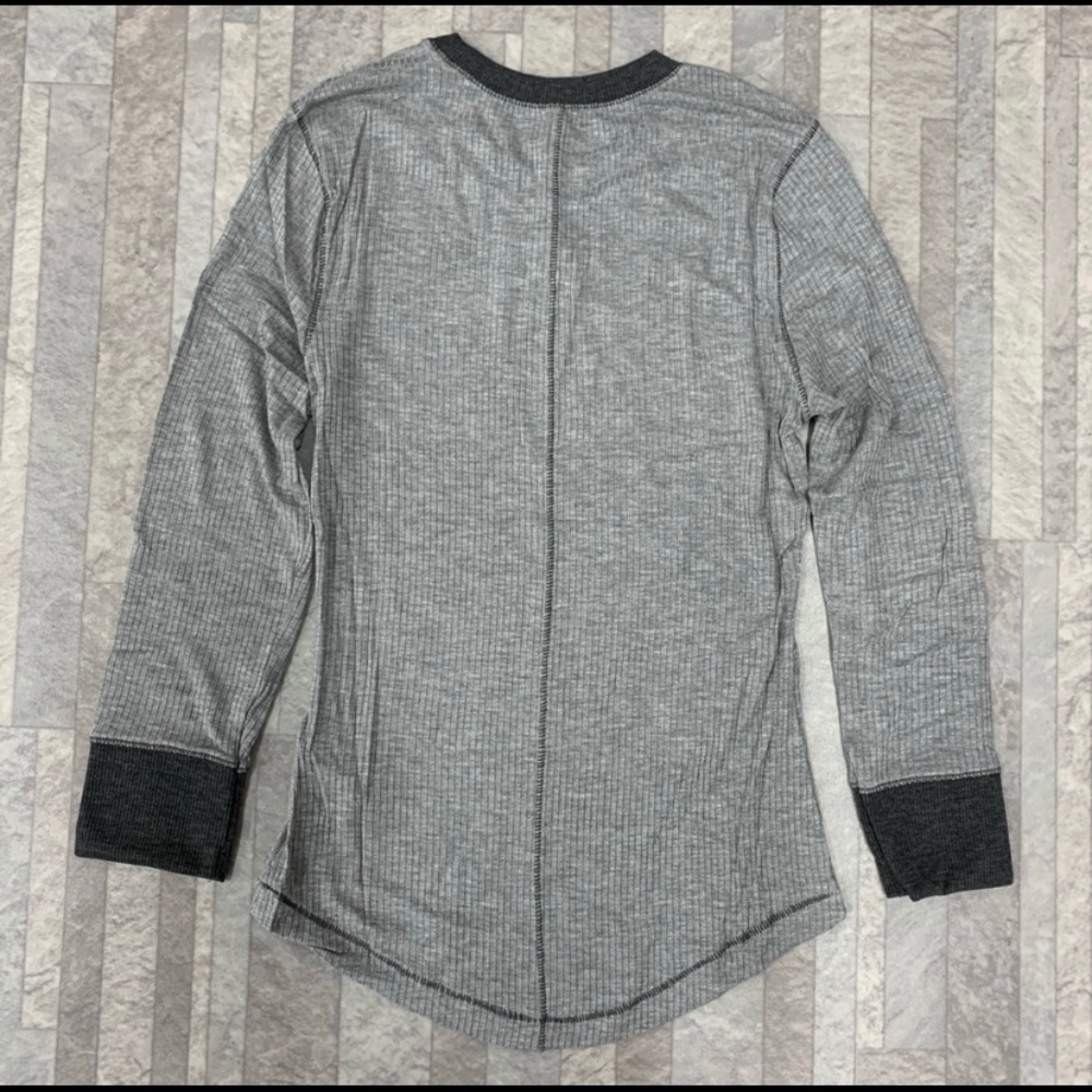 Free People Grey Good On You 3/4 Sleeve Tee - Picture 3 of 7